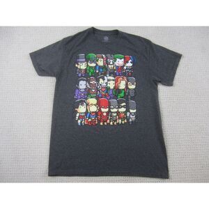DC Comics Shirt Adult Medium Gray Super Hero Graphic Print Short Sleeve Mens‎